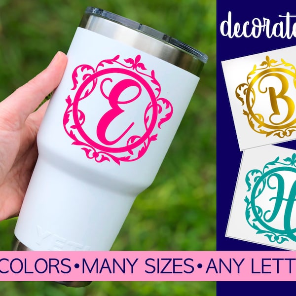 Letter Decals for Tumblers | Fancy Letter Decal | Fancy Letter Sticker | Fancy Decal Cup Letters | Personalized Initial Sticker Yeti 5LN8Y