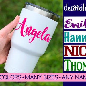 Name Decal used for labeling any hard, smooth surface such as cups, tumblers, planners, school supplies, etc. 5LN0Y