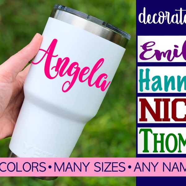 Name Decal Sticker for Cup, Tumbler, Water Bottle, Laptop, Tablet or for labeling any school supplies or for home school organization  5LN0Y