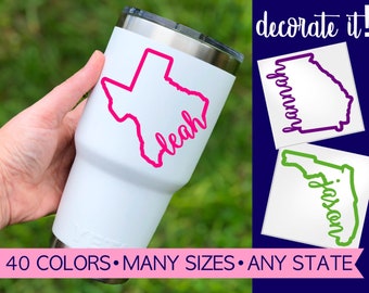 State Decal Sticker | Personalized State Gift | Any State | Name and State 5HP1Y