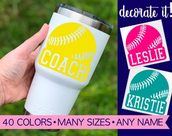 Personalized Softball Gifts | Softball Decal | Softball with Name Decal  5SP0Y-SOFTBALL