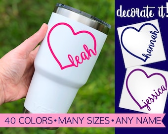 Heart Decal | Personalized with Name for Yeti Cup or Tumbler 5VD2Y