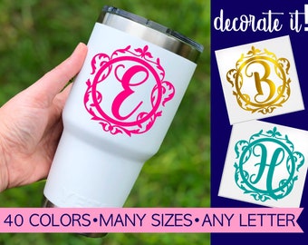 Letter Decals for Tumblers | Fancy Letter Decal | Fancy Letter Sticker | Fancy Decal Cup Letters | Personalized Initial Sticker Yeti 5LN8Y
