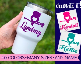 Owl Decal | Owl Cup Decal | Owl Decal for Yeti | Yeti Decal Owl | Owl Tumbler | Owl Name Decal | Kids Cup Decal 5KD1Y-OWL