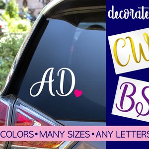 Monogram Car Decal, Two Letter Monogram, Two Initial Decal, Laptop Monogram, Yeti Cup Decal, Monogram Decal, Personalized Car Decal