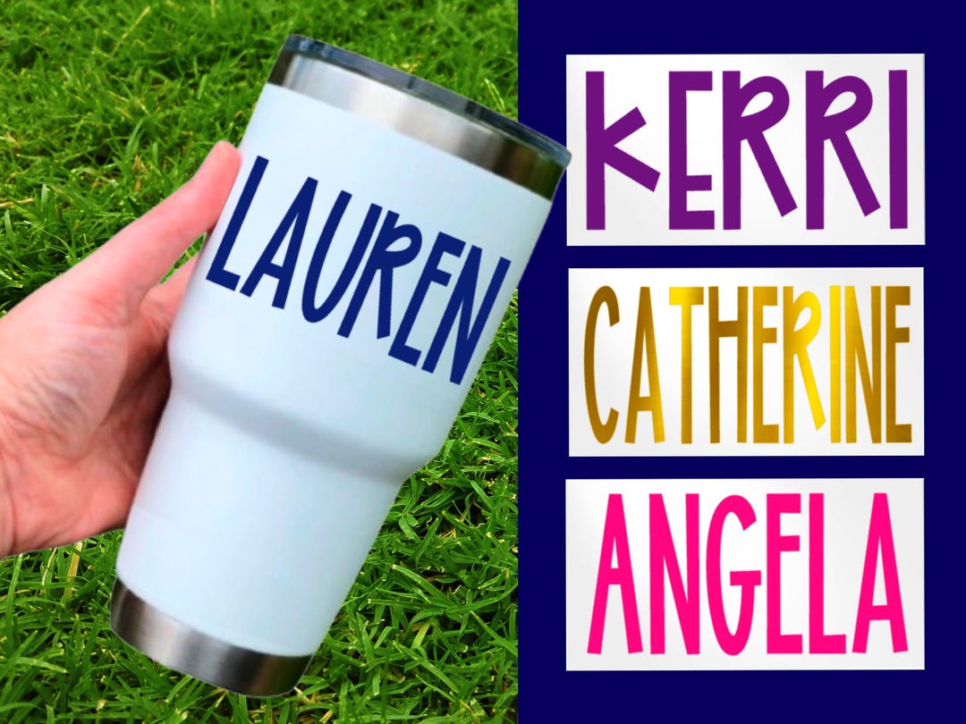 Personalized Vinyl Name Decal - Custom Name Stickers for Water Bottles ...