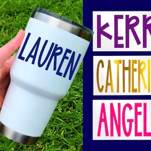 Personalized Vinyl Name Decal - Custom Name Stickers for Water Bottles, Tumblers, Laptops & More! *All uppercase letters*