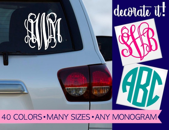 Monogram Car Decal | Monogram Decal | Car Decal | Car Monogram Decal | Car Decal Monogram Stickers | Monogram Decal for Car CDMG1A