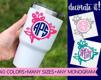 Butterfly Monogram Decal | Monogrammed Butterfly Sticker | Monogram Butterfly Decal with Initials | Monogrammed Butterfly Decal 5MG10Y