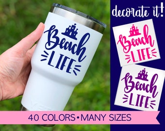 Beach Decal | Nautical Decal | Beach Lover Decal | Vacation Decal | Yeti Decal Beach 5SU7Y