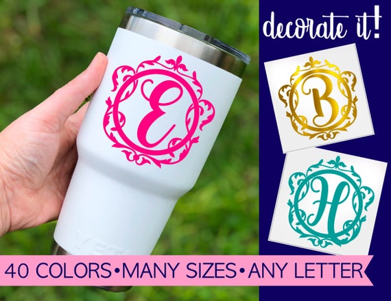 Letter Decals for Tumblers Fancy Letter Decal Fancy Letter Sticker Fancy  Decal Cup Letters Personalized Initial Sticker Yeti 5LN8Y 