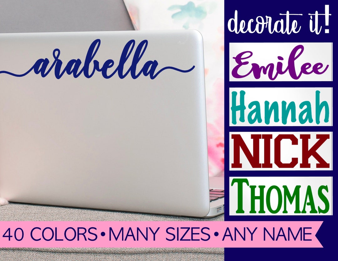 Laptop Stickers | Laptop Decal | Computer Decal | Name Laptop Decal ...