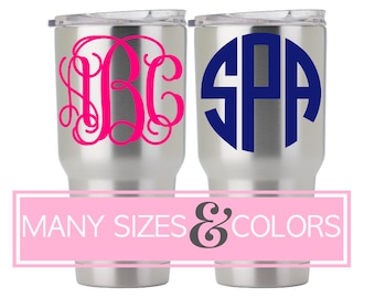Yeti Monogram Cup, Vinyl Monogram Decal for Yeti, Yeti Tumbler Monogram, Yeti Decal Monograms Stickers, Monogram Yeti DECAL ONLY 5MG1Y