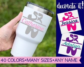 Ballerina Sticker for Water Bottle, Personalized Ballerina Decal, Ballet Decal for Girl, Kids Decal for Cup, Ballerina Cup Decal for Dancer