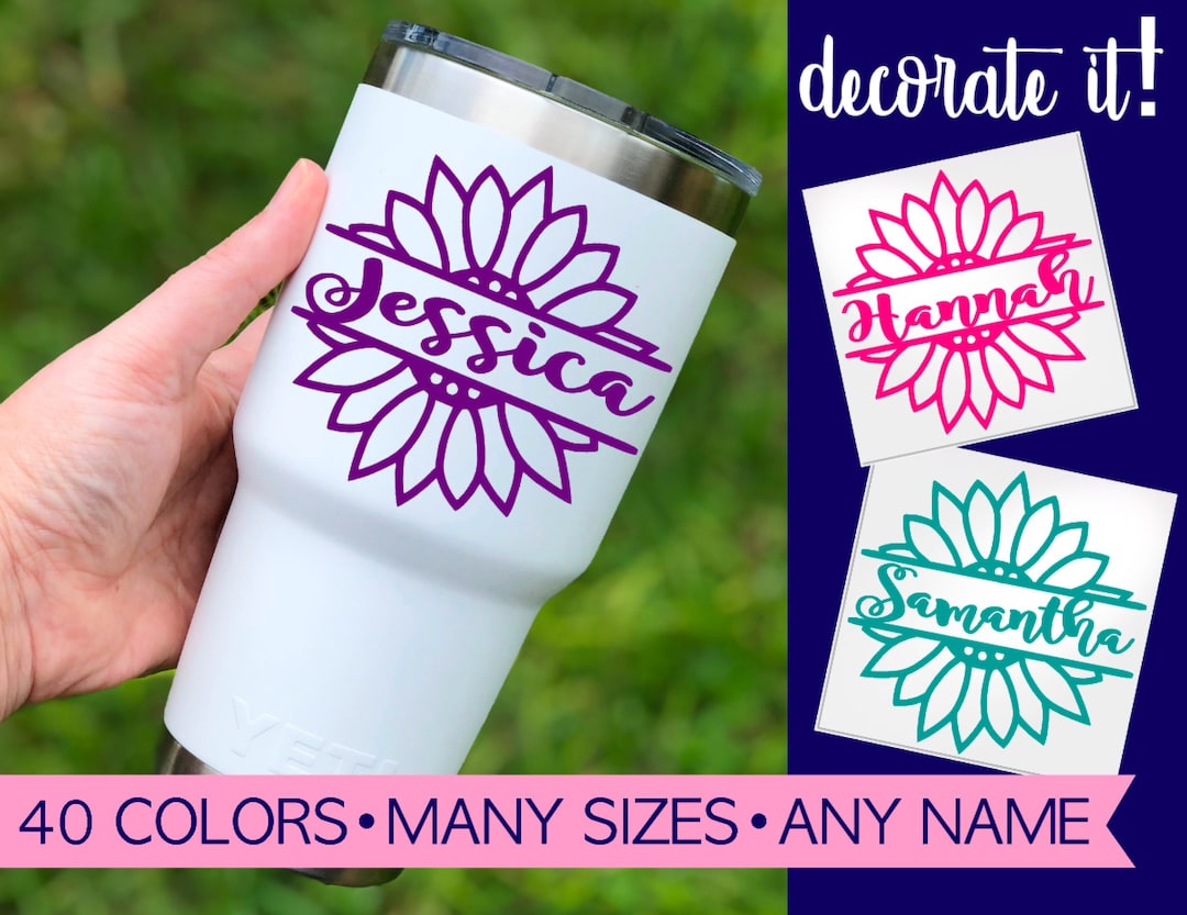 Floral Yeti Decal for Yeti Cups | Flower Stickers for Yeti Tumbler ...