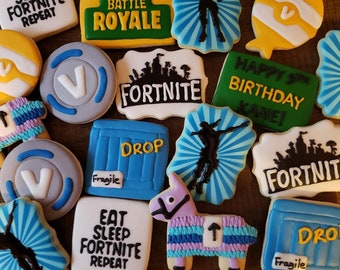 Fortnite Cookies Etsy - one 1 dozen gaming cookies