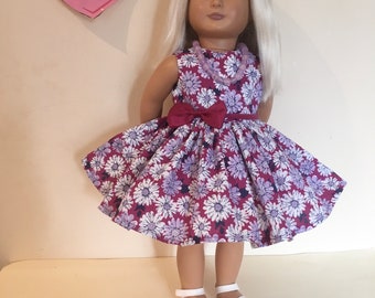 18” Dolls Clothes - Dress.   Mias Daisy Flower Summer  Theme Dress -  fits  Our Generation Girl dolls  Fits American Girl Dolls
