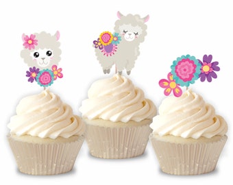 Llama Cupcake Toppers - Etsy