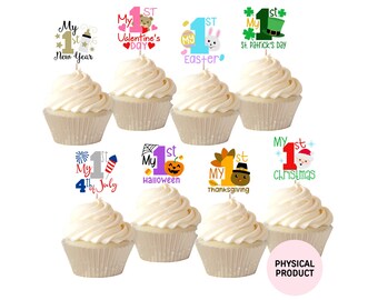 Baby's First Milestones, Set of 8, First Christmas, New Year, Valentines, Easter, Halloween, 4th of July, Thanksgiving, St. Patrick's Day