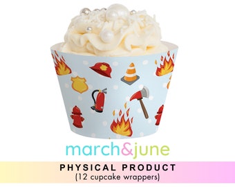 Feuerwehrmann Cupcake Wrapper, 12er Set, Feuerwehrmann, Feuerwehrmann Party Dekor Geburtstag Party Dekoration Feuerwehrmann Party für Kinder Jungen Kleinkind