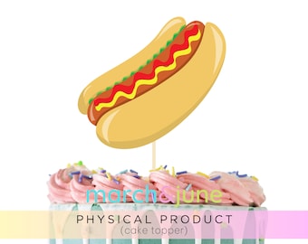 Cake Topper, Backyard BBQ Birthday Party Theme, Grill, Hotdog, Burger