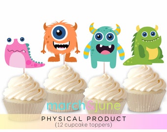 Little Cute Monsters Cupcake Toppers, Set of 12