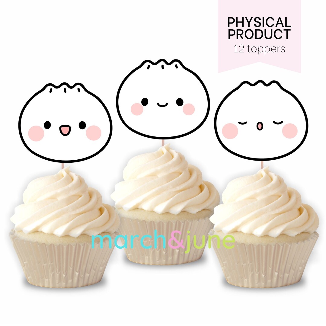 Dumpling Cupcake Toppers Set of 12 Birthday Baby Shower Etsy