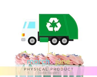 Garbage Truck Cake Topper, Recyclable, Dump, Birthday, Party Decor, Party Supplies, Trash Bash, Trash Truck