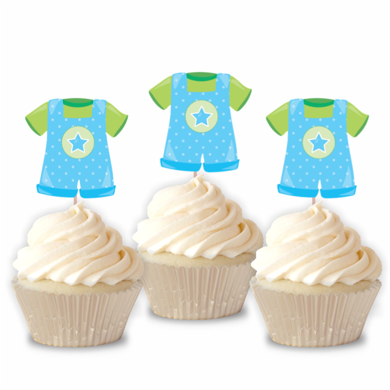 Baby Boy Cupcake Toppers Set of 12 Baby Shower Decor First | Etsy
