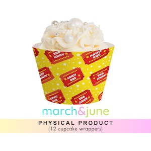 Movie Night Cupcake Wrappers, Set of 12, Cinema Movie House Party Decor Birthday Party Supplies Movie Theme Party Movie Tickets