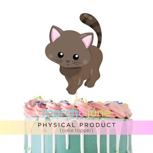 Cat Kitten Cake Topper, Meow Birthday Party, Fur, Pet, Paw Party Supplies, Party Decor