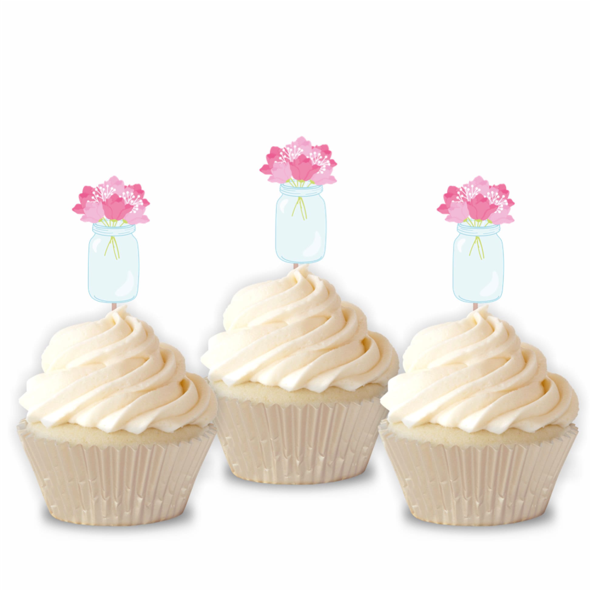 Spring Cake Toppers Spring Floral Cupcake Toppers, Set of 12 - Etsy