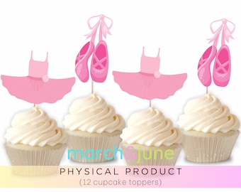 Ballerina Cupcake Toppers, Set of 12, Ballerina Birthday Party, Ballet Party, Tutu