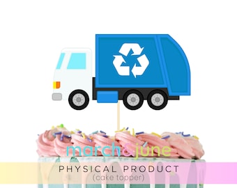 Garbage Truck Cake Topper, Recyclable, Dump, Birthday, Party Decor, Party Supplies, Trash Bash, Trash Truck