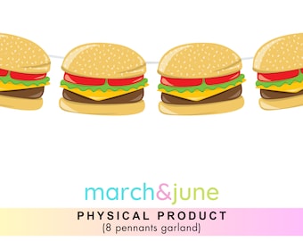 ガーランド、裏庭バーベキュー誕生日パーティーテーマ、グリル、ホットドッグ、ハンバーガー