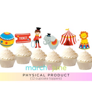 Circus cupcake-topper, set van 12