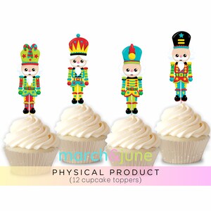 Christmas Nutcracker Cupcake Toppers, Set of 12, Christmas Party, Christmas Party Supply