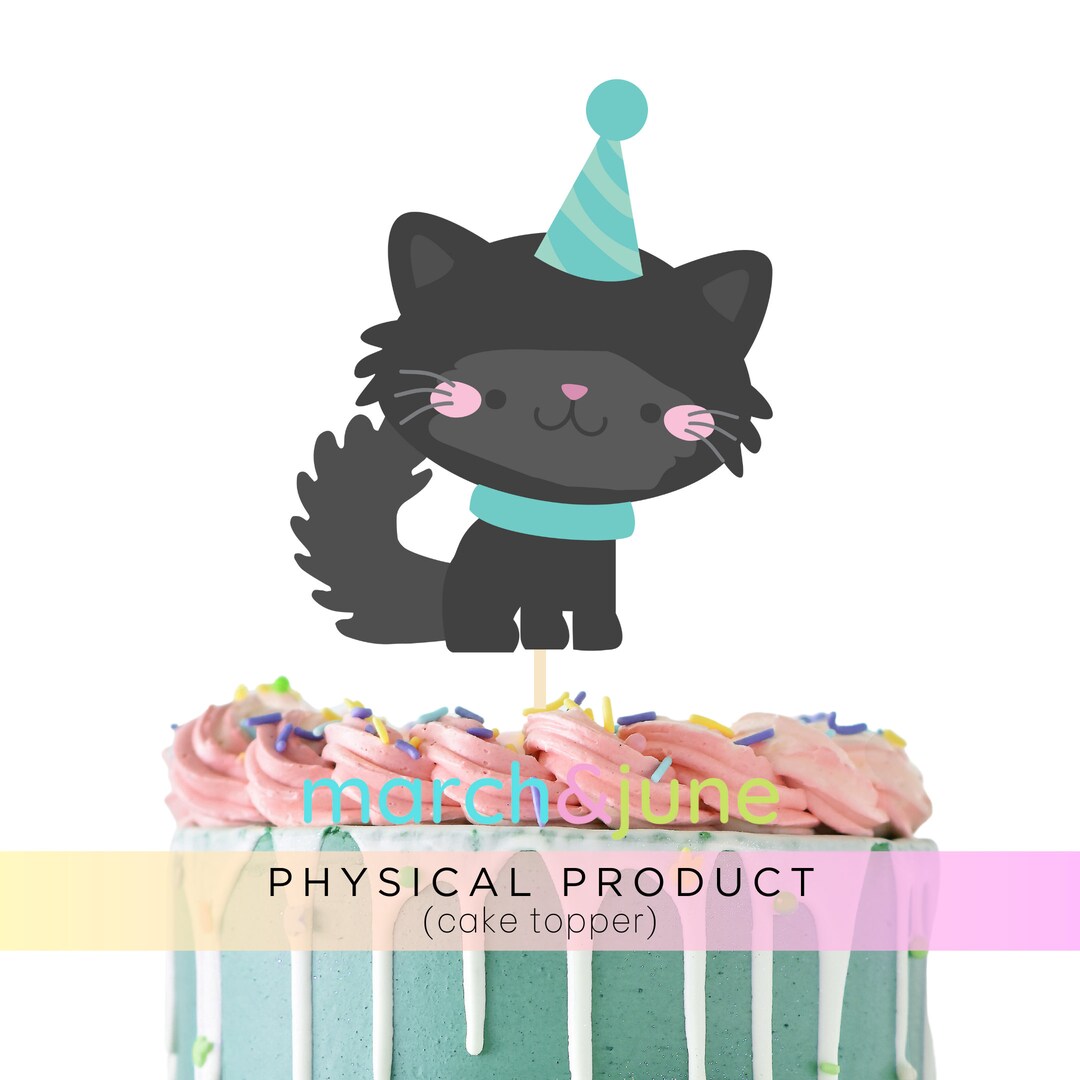 Cat Cake Topper Cake Topper Cat Ears Eyelashes Cake Set Cake Decorations For Cat Themed Birthday Party Cute Meow Birthday Party Boy Girl Baby Shower Party Decoration