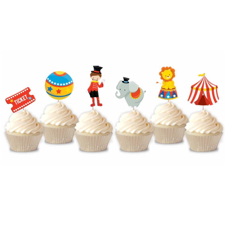 Circus Cupcake Topper, Set of 12 image 1