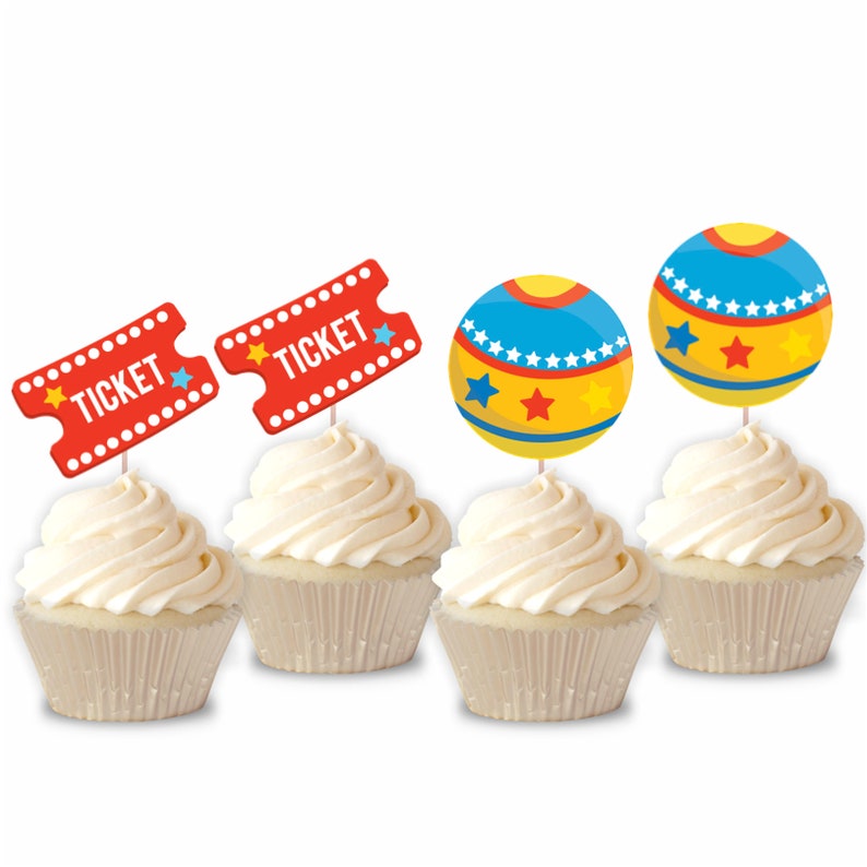 Circus Cupcake Topper, Set of 12 image 2