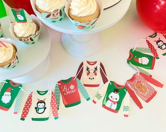 Ugly Sweater Garland Banner, Funny Christmas Party Theme