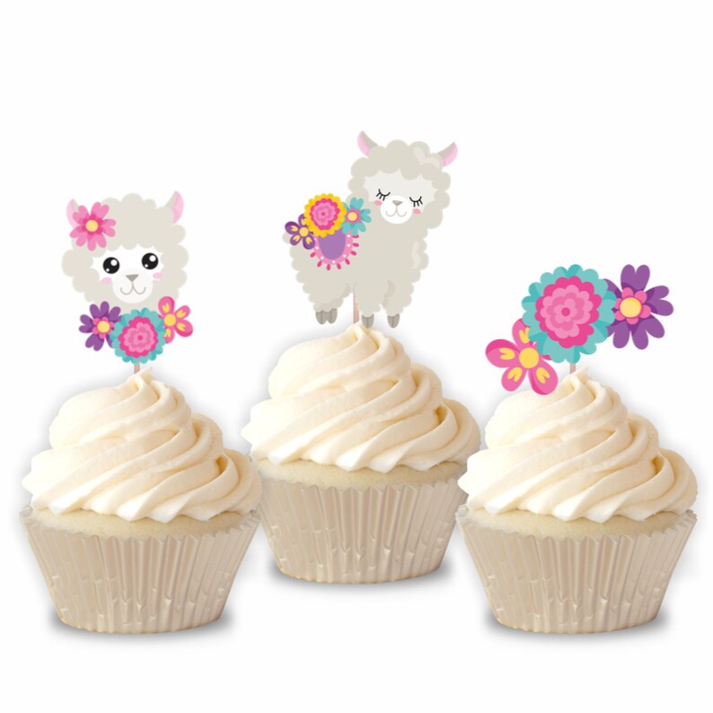 Llama Cupcake Toppers Set of 12 | Etsy