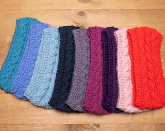 Hand Knitted Head Warmer / Head Band / Ear Muff in Aran Yarn