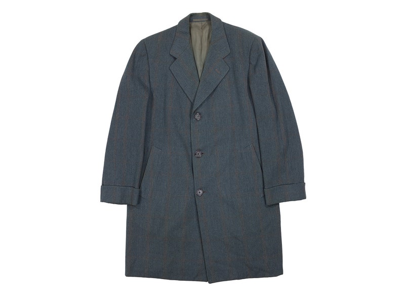 Blue Wool Overcoat from Crombie - Scottish Soft Wool Blazer Spor