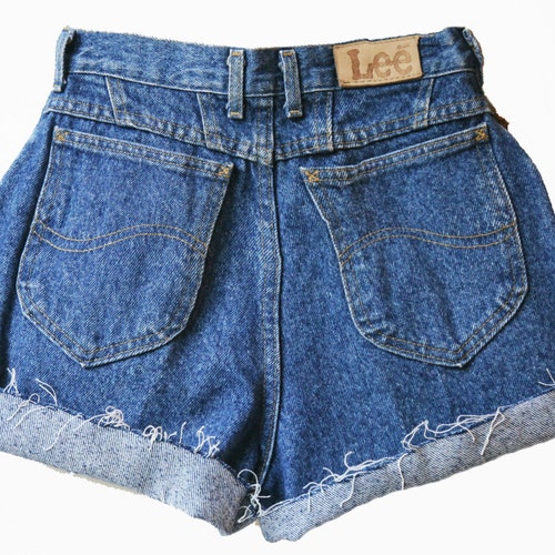 High Waisted Shorts Medium Wash - Etsy