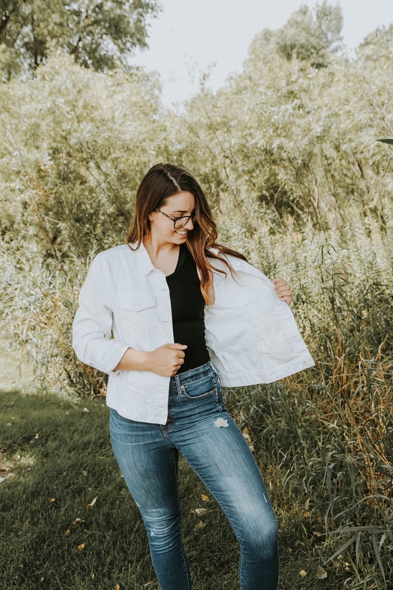 Levis White Vintage Denim Jacket Etsy Canada