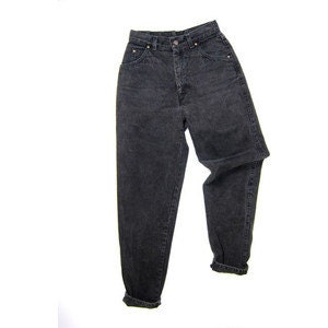 SALE Black High Waisted Denim Pants image 1