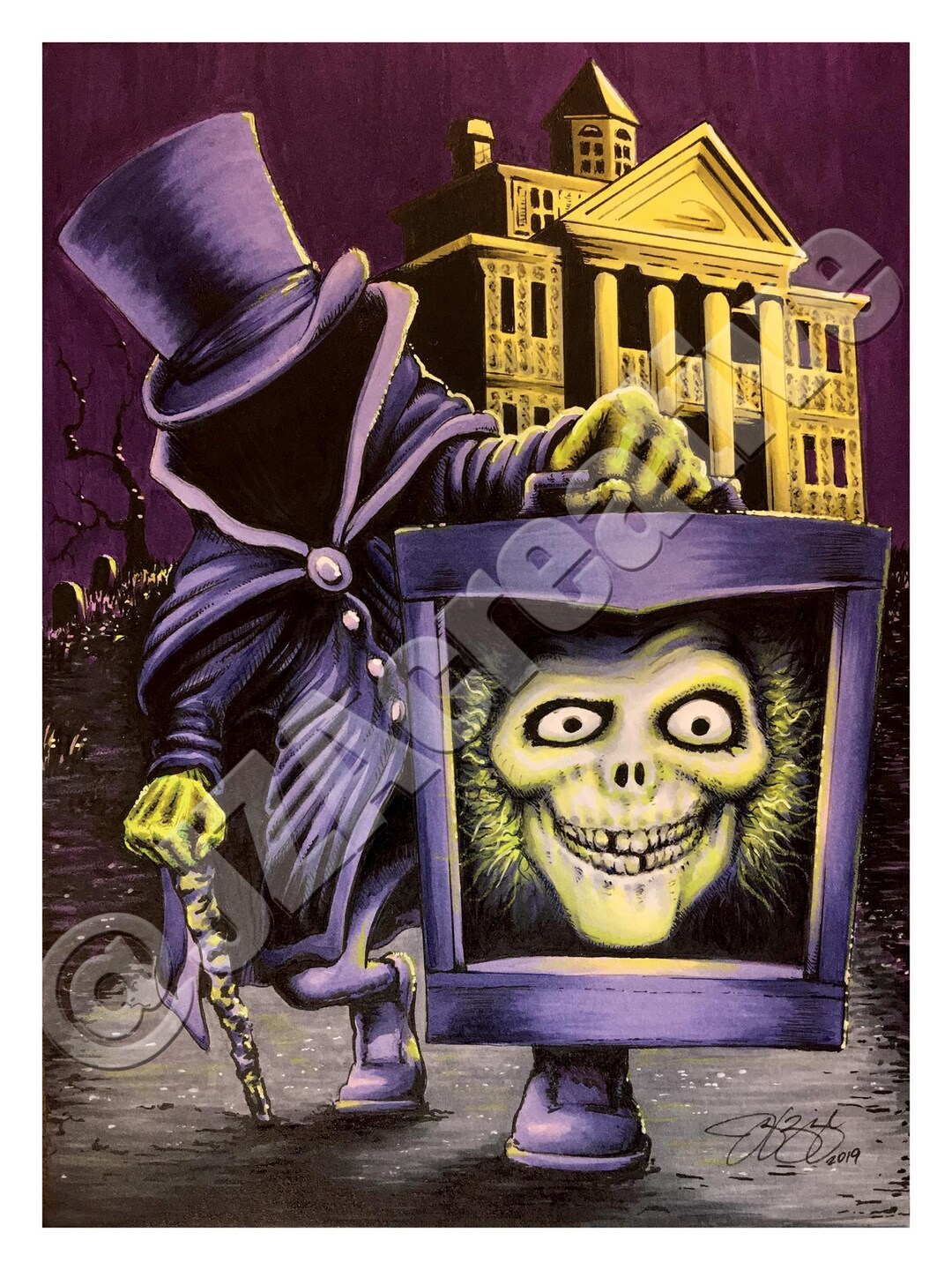 Hatbox Ghost Art Print 6x8 Etsy