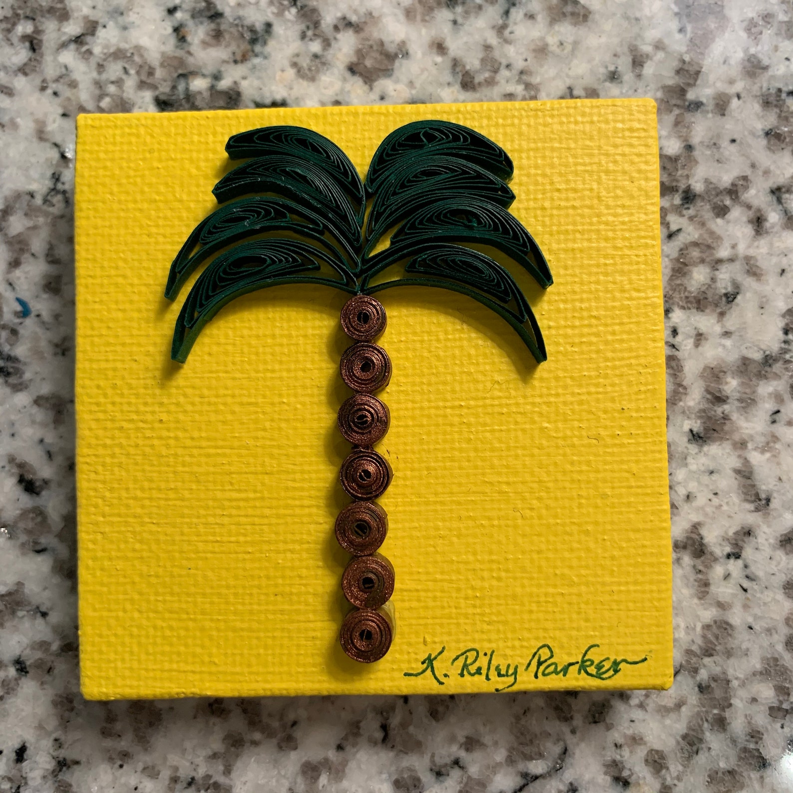 Palm Tree Quilling 3x3 Minicanvas Strong Etsy