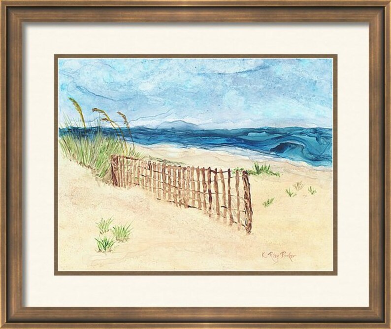 Giclee Print Beach Painting Beach Art Watercolor Beach Etsy